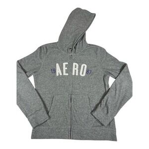Aeropostale Full-Zip Hoodie Women's XL Gray Fleece‎ Zip-Up Athleisure